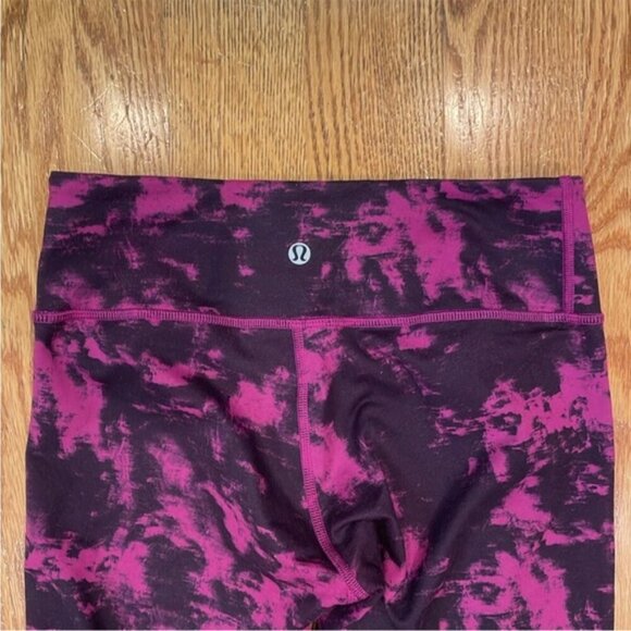 Lululemon Wunder Under Crop II *Full-On Luon Breezie Regal Plum Black Leggings 4 - Picture 11 of 14